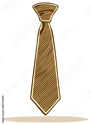 Striking striped tie illustration, a sartorial design showcasing formal attire, elegance, and classic style