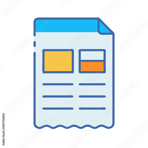 Stylized document icon with vibrant colors and clean lines
