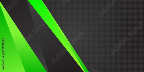 Green and black contrast corporate waves background. Vector design