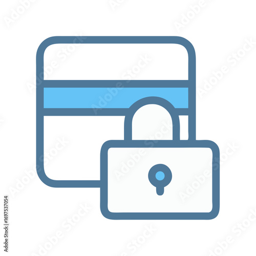 Credit card with lock symbol for secure payment