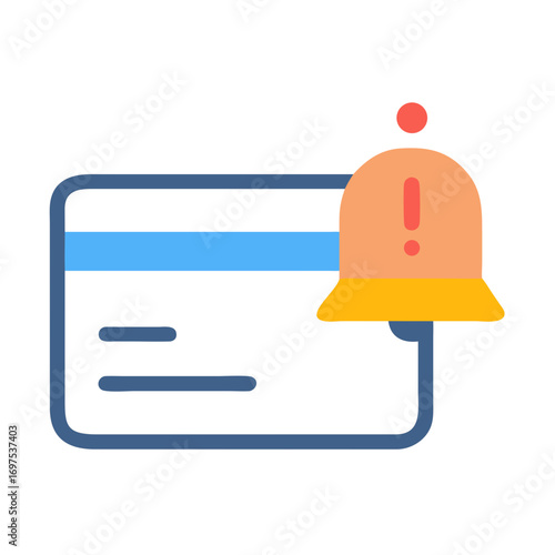 Credit card notification icon design on a black background