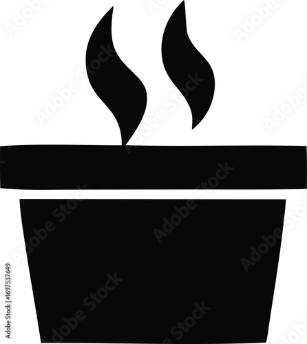 Hot food bowl icon symbol representing warm delicious cuisine steaming meal preparation culinary delight serving dish