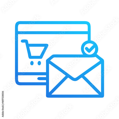 Shopping application with notification of email received confirmation payment