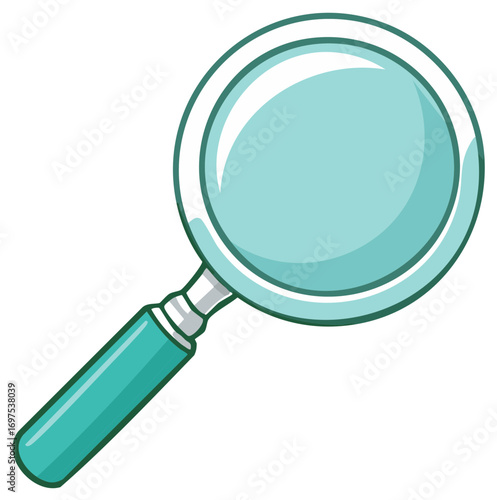 Magnifying glass close up cartoon style Search and find concepts