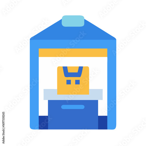 Automated parcel locker interface graphic for shipping and delivery