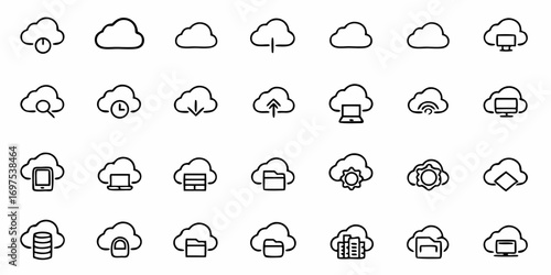 Collection of security and data related icons including locks folders and magnifying glasses in black and gold