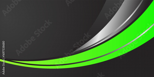 Green and black contrast corporate waves background. Vector design