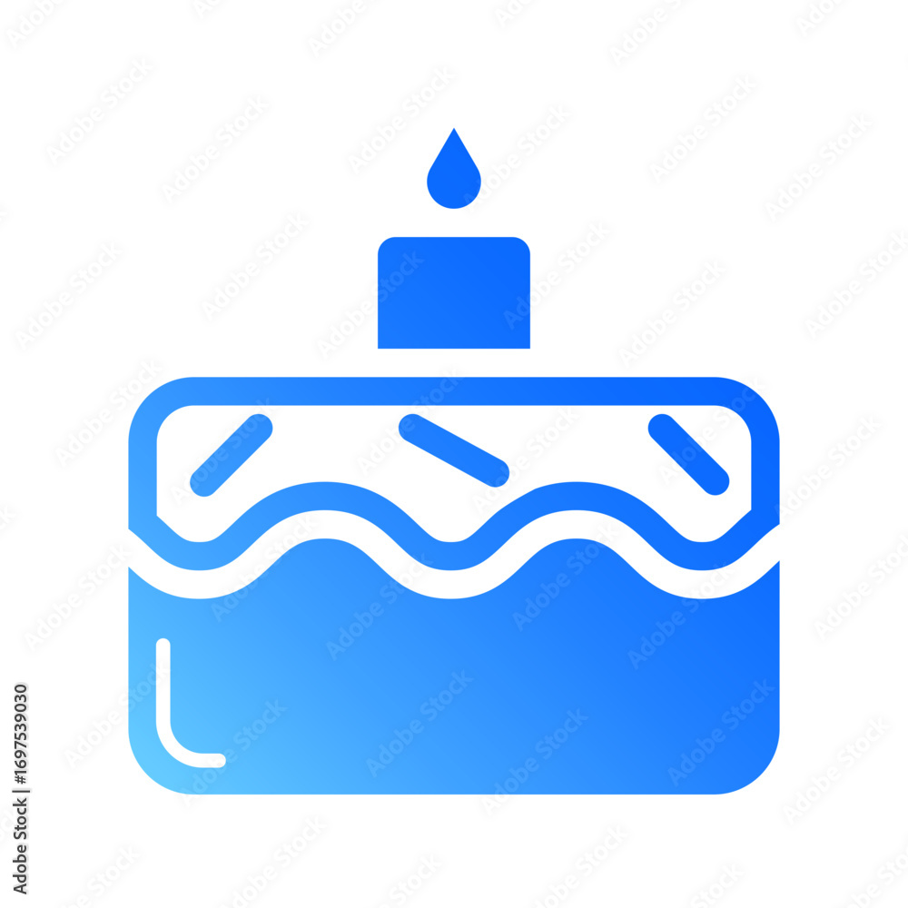 Obraz premium Birthday Cake Flat Gradient Icon