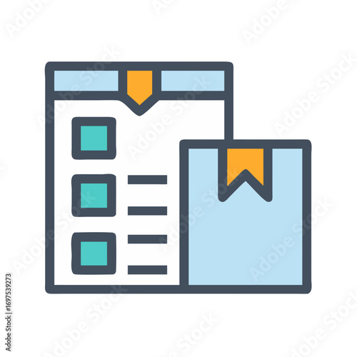Delivery list and parcel box illustration for delivery service