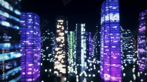 Futuristic cityscape night