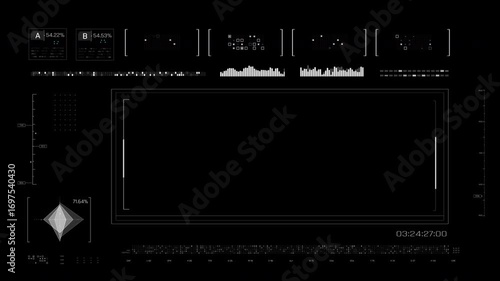 Video overlay template with basic geometry element ideal as a futuristic title intro or overlay for tech sci-fi blockchain and digital interface themed videos