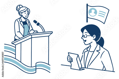 businessman and businesswoman