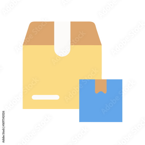 Shipping boxes in flat design style on black background