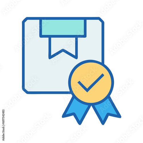 Quality product delivery approved icon for supply chain success