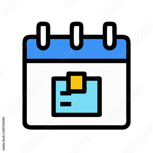 Calendar icon with package delivery symbol on appointment date