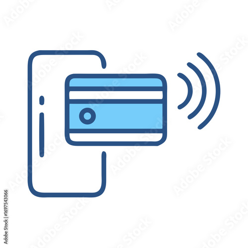 Mobile payment with NFC technology on black background