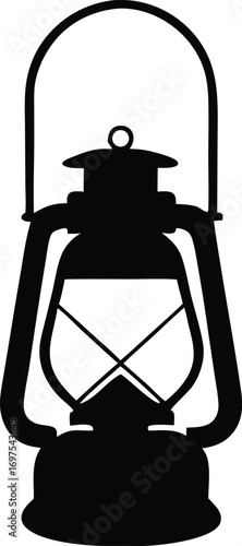  Lantern icon silhouette vector