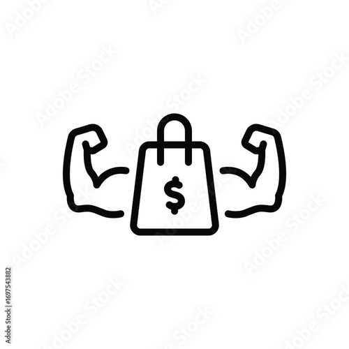Black line icon for purchasing power