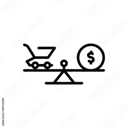 Black line icon for price stability