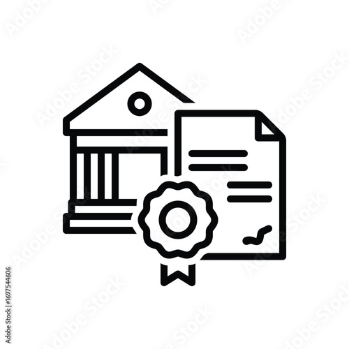 Black line icon for fiscal policy