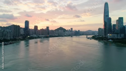 Wallpaper Mural Sunset cityscape river view Torontodigital.ca