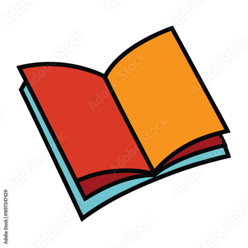 Drawing opened book vector illustration isolated on white background for education reading concept  