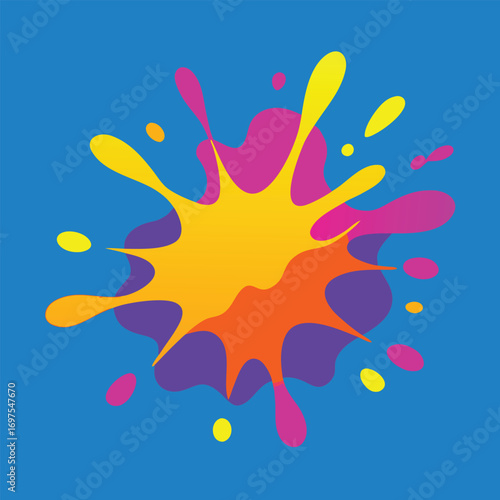 Explosion of paint splash vector with vibrant colors in dynamic abstract artistic design background  