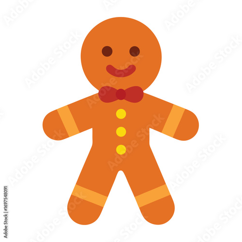 Gingerbread man vector illustration isolated on white background for christmas holiday design concept  