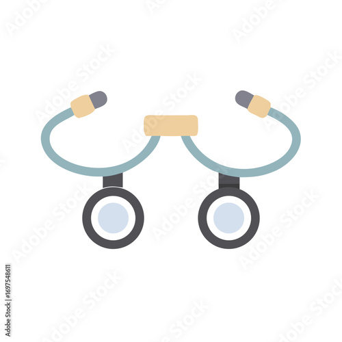 Abstract Flat Illustration of Optometry Equipment Against Black Backdrop