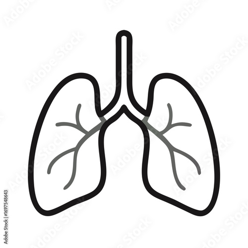 Stylized lungs illustration against a black background for medical use