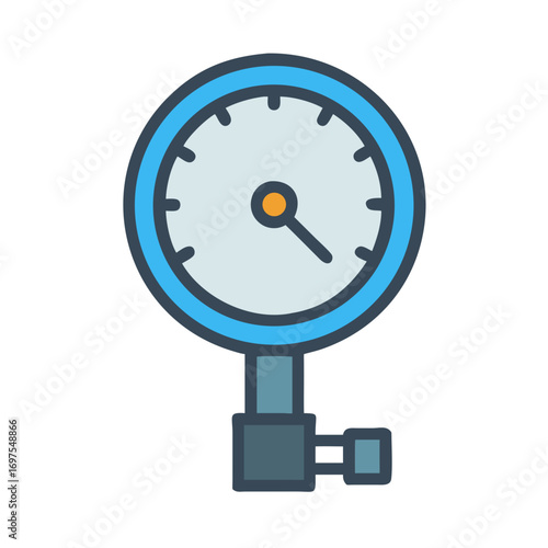 Flat design gauge illustration for pressure measurement application