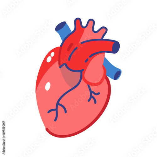 Stylized heart illustration on black background with clean shapes