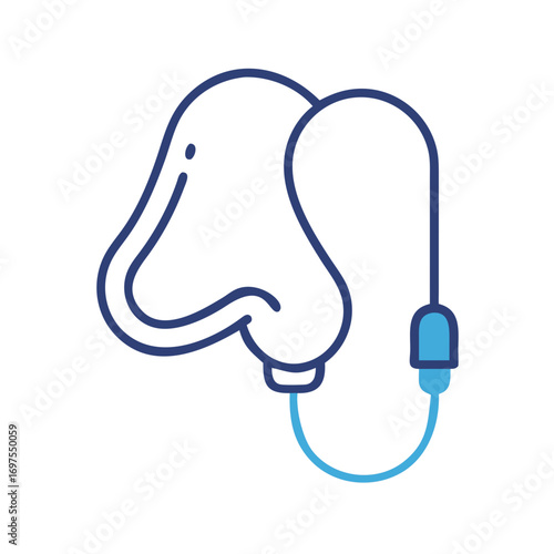 Hearing Aid Device Vector Illustration Isolated on Black Background