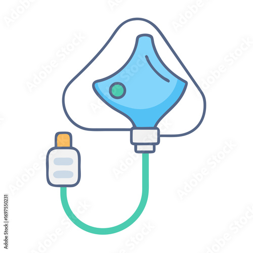Oxygen mask vector illustration for medical and healthcare visuals