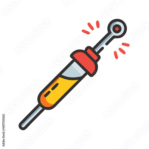 Cartoon icon of a dental pick for cleaning teeth