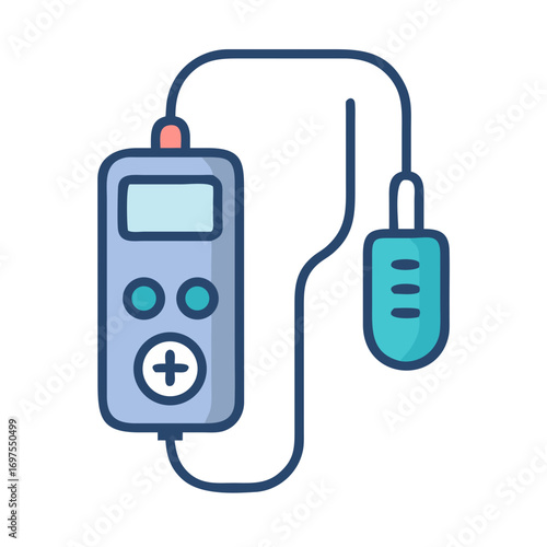 Medical ultrasound device flat illustration on a black background