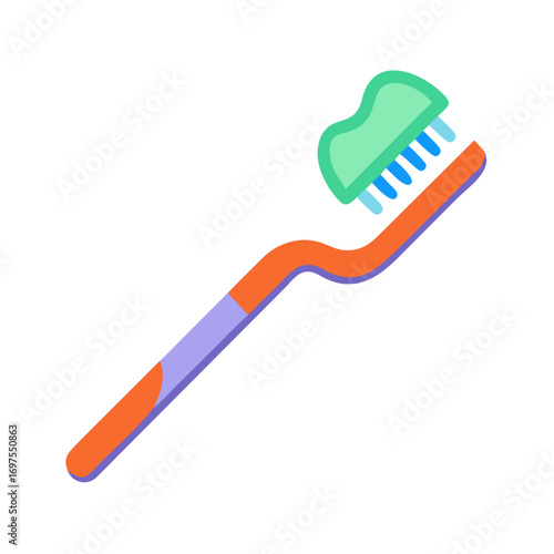 Stylized toothbrush with toothpaste against a black background