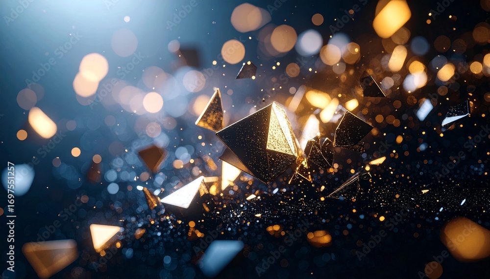 Obraz premium 飛び散る鋭利な破片、躍動感ある光景 