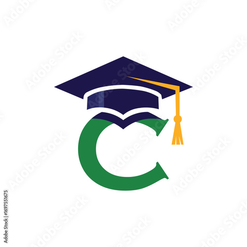 Letter C Education Logo Design.