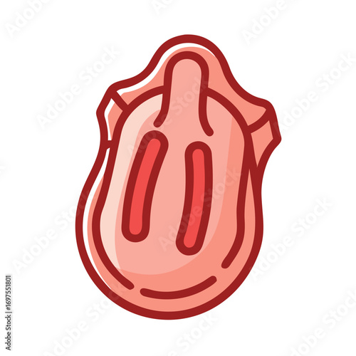 Stylized meat cut illustration on black background for recipes