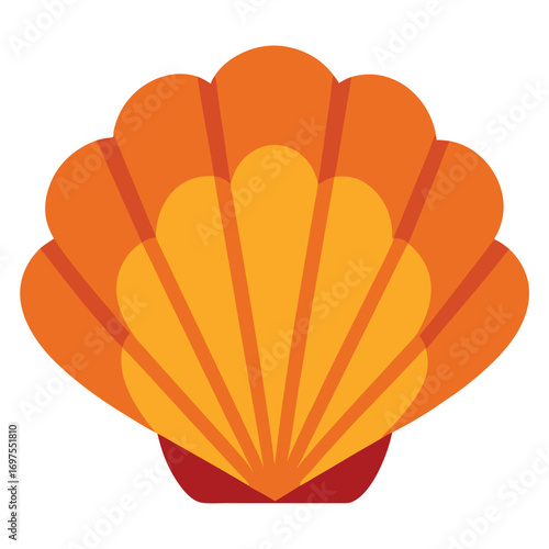 Scallop seashell vector illustration isolated on white background marine sea life shell artwork  