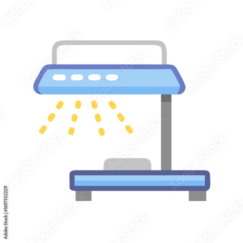 Blue light therapy device for skin treatment icon graphic