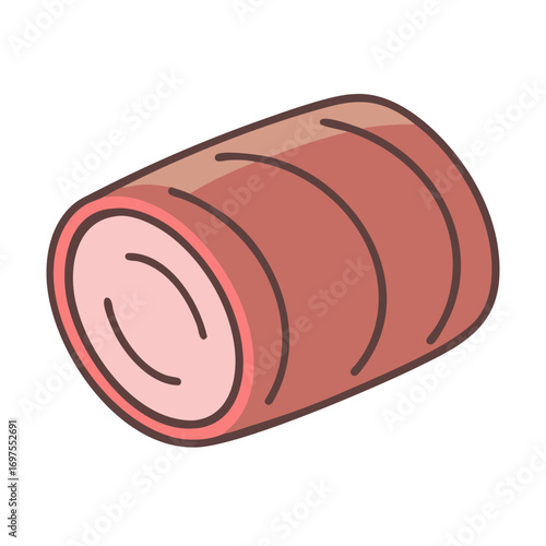 Simple cartoon log against a black background illustration
