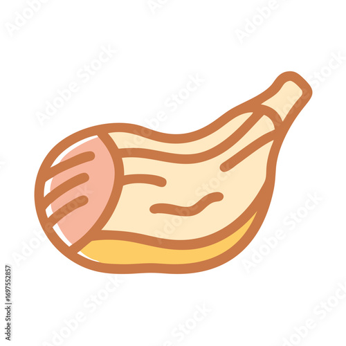 Stylized illustration of stomach anatomy with outlined design elements