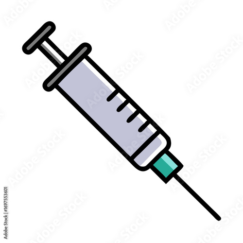 Isolated medical syringe icon illustration on black background