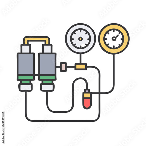 Schematic illustration of a scientific or industrial fluid system
