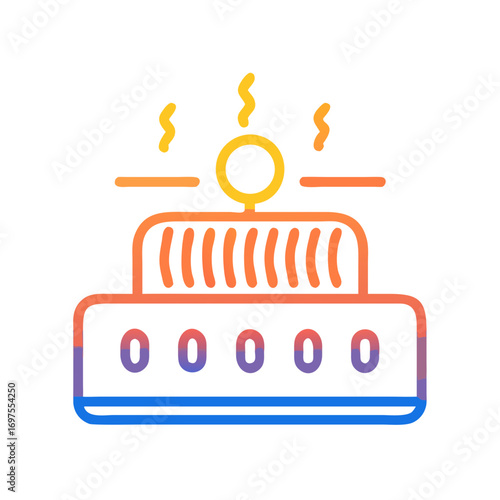 Modern hot spring icon design with geometric shapes