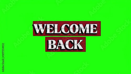 Welcome back green screen video intro with film strip elements
