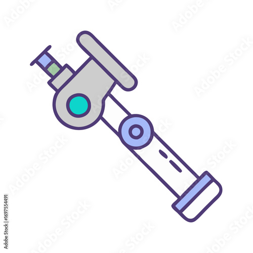 Flat vector icon of a mechanical device on black