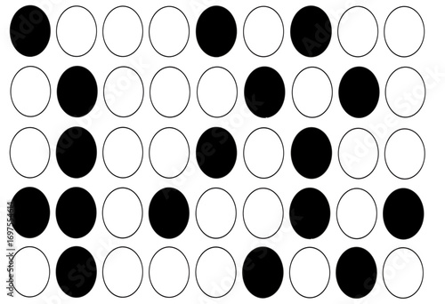 Abstract black and white circle pattern background with a modern geometric design